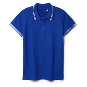 Рубашка поло женская Virma Stripes Lady, ярко-синяя с логотипом