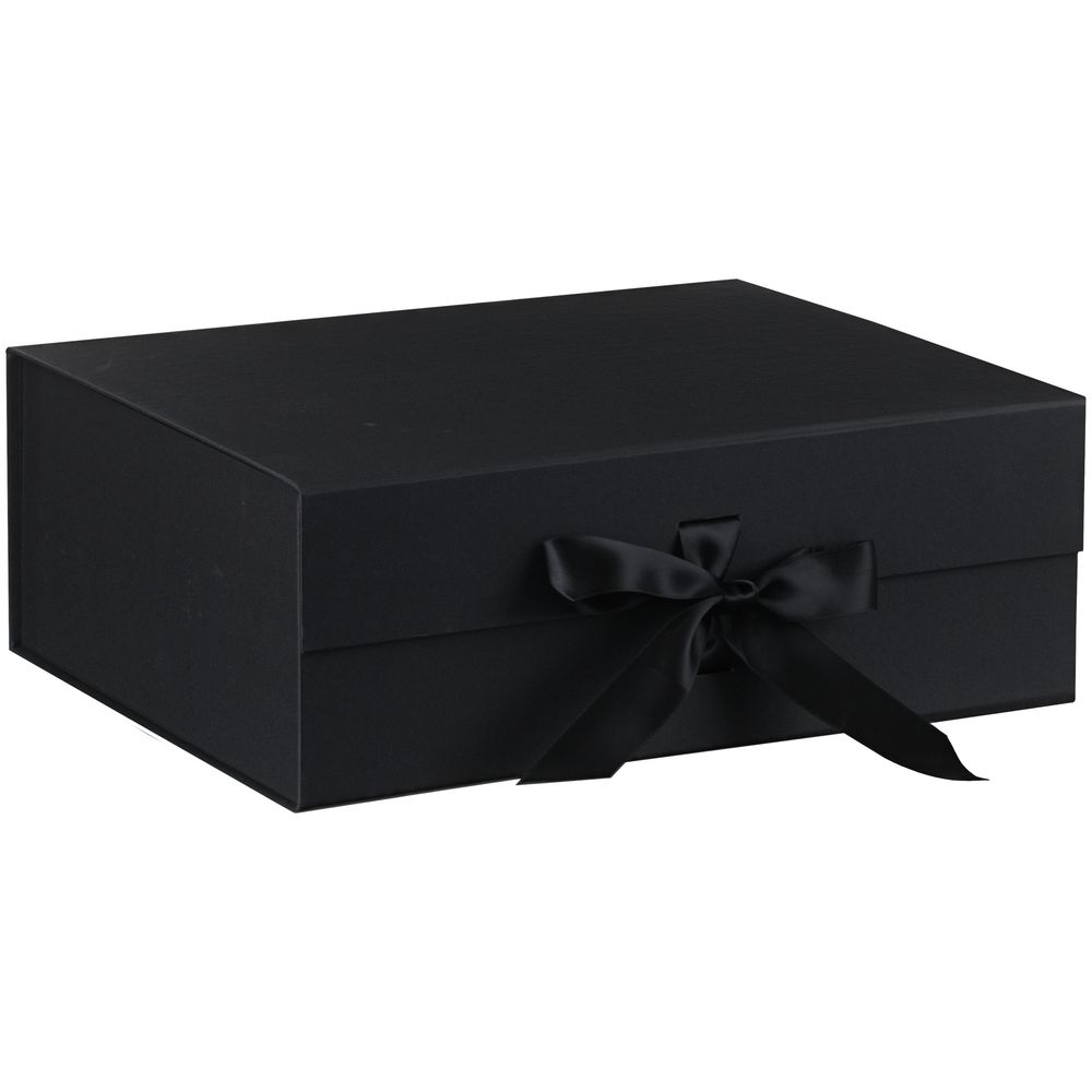 Коробка складная Rusetti, L, черная с логотипом