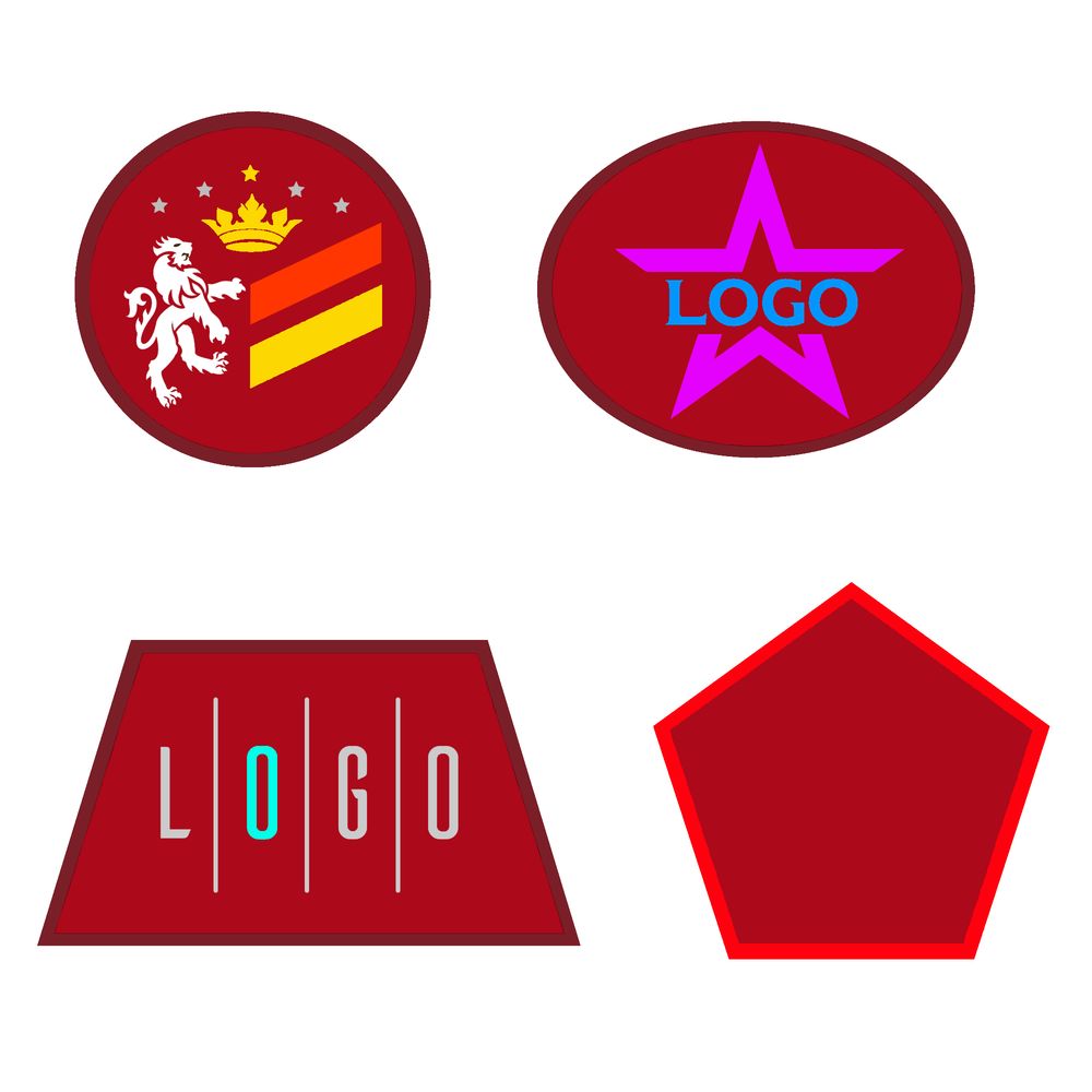 Шеврон из габардина Gabo L, красный с логотипом