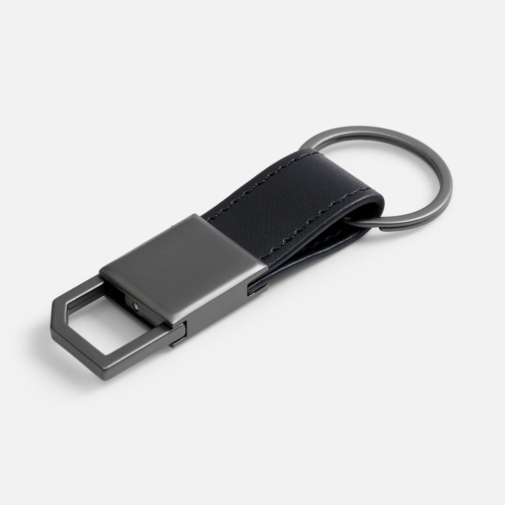 Брелок с карабином Rengas, черный с логотипом