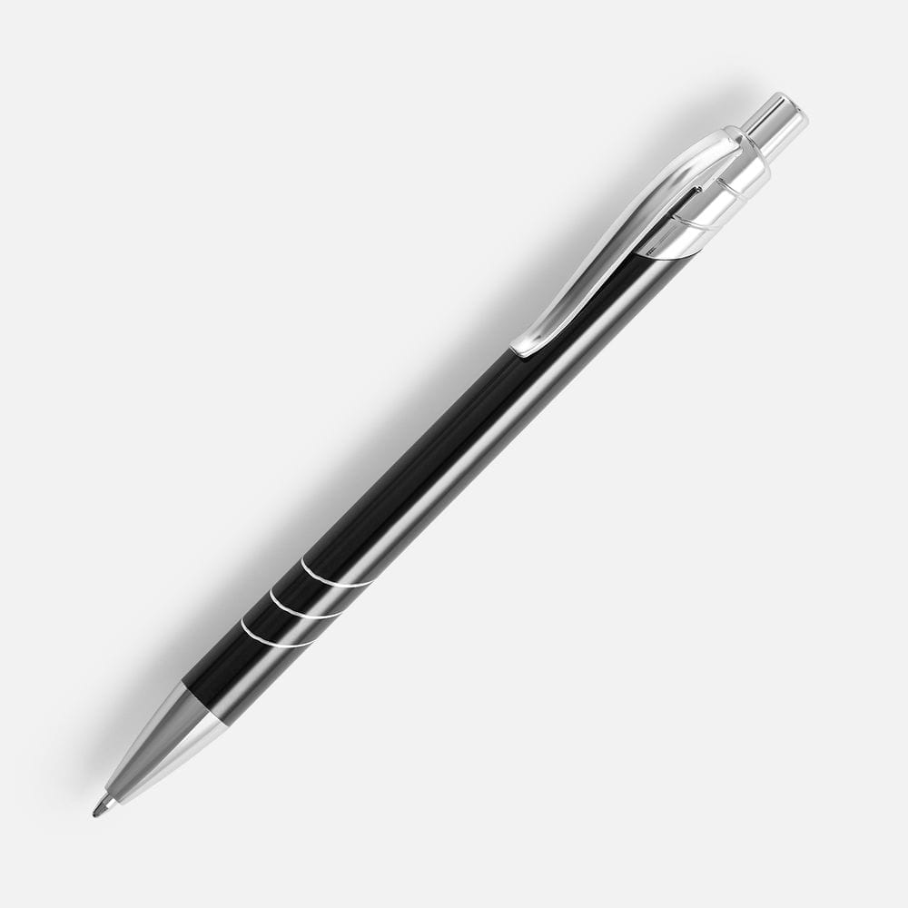Ручка шариковая Undertone Metallic, черная с логотипом