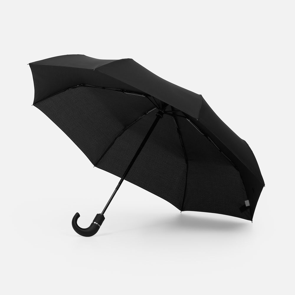 Зонт складной Hooklook, черный с логотипом