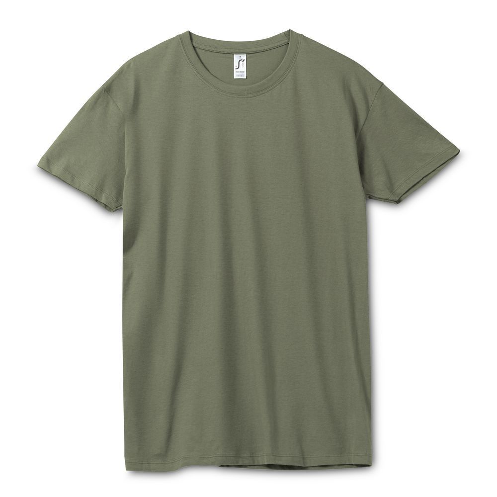 Футболка унисекс Regent 150, хаки с логотипом