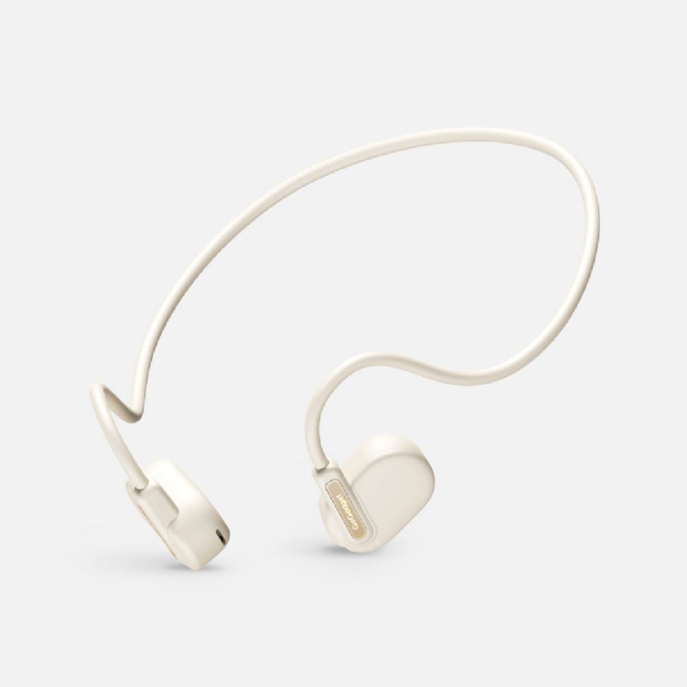 Беспроводные наушники OpenAir Arc, бежевые с логотипом