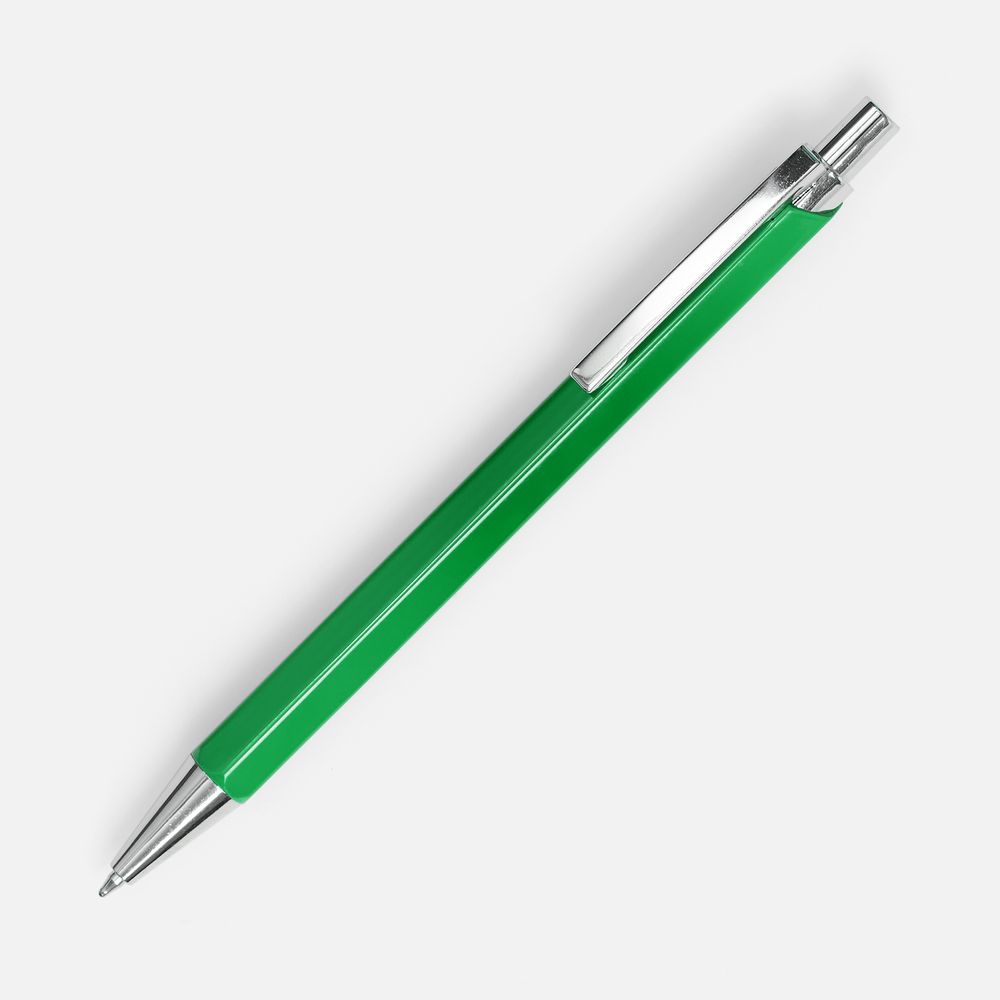 Ручка шариковая Alumno, зеленая с логотипом