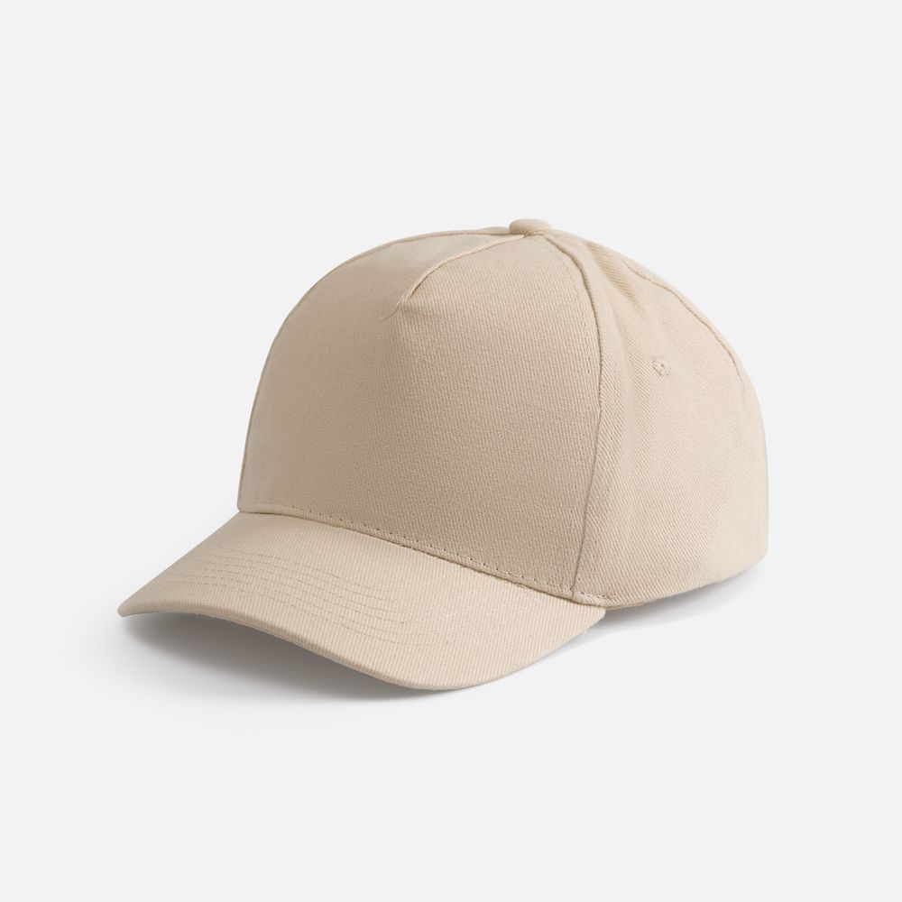 Бейсболка Long Beach, бежевая с логотипом