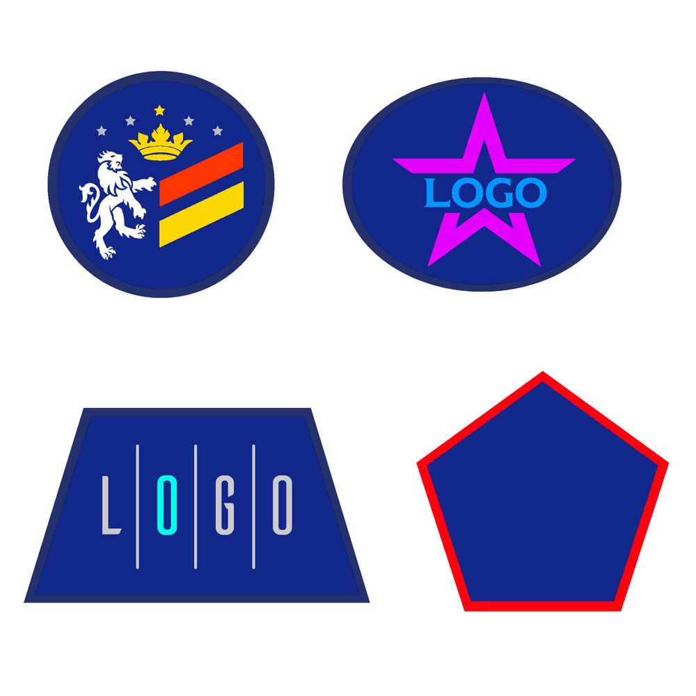 Шеврон из габардина Gabo L, синий с логотипом