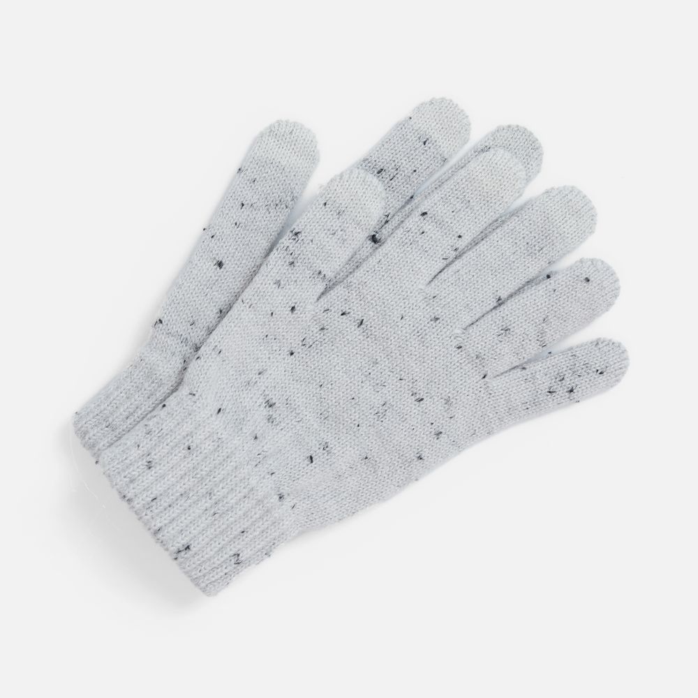 Перчатки сенсорные Spotti Senso, светло-серые с логотипом