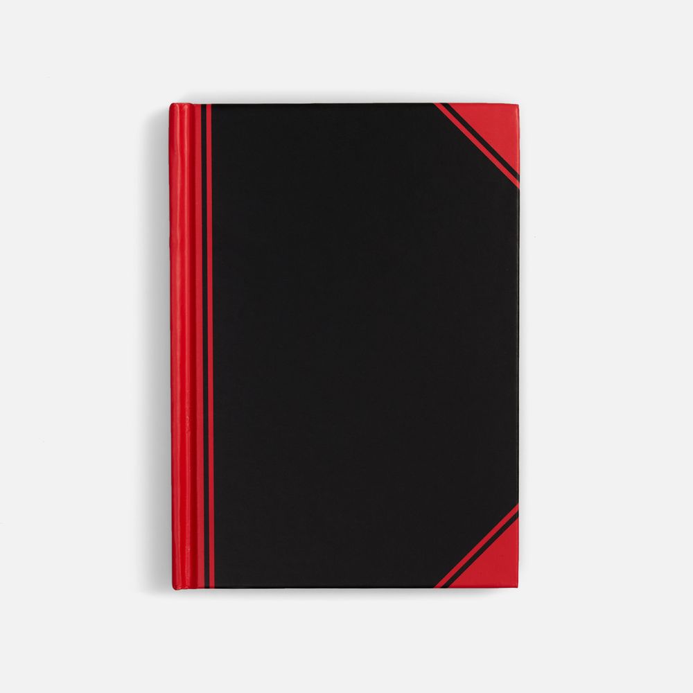 Блокнот Accenti Mini, черный с красным с логотипом