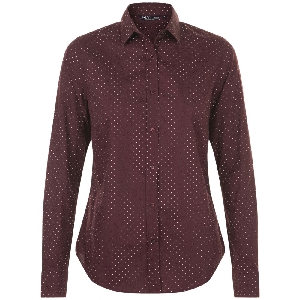 Рубашка женская Becker Women, бордовая с белым с логотипом