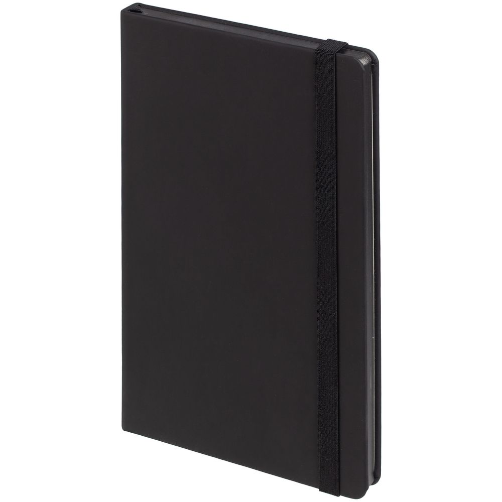 Блокнот Shall, в линейку, черный с логотипом