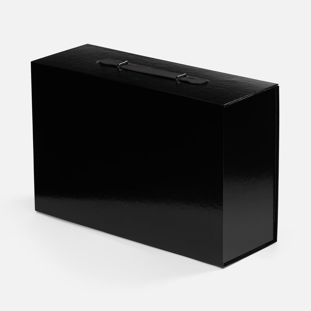 Коробка складная Holdfold, L, черная с логотипом