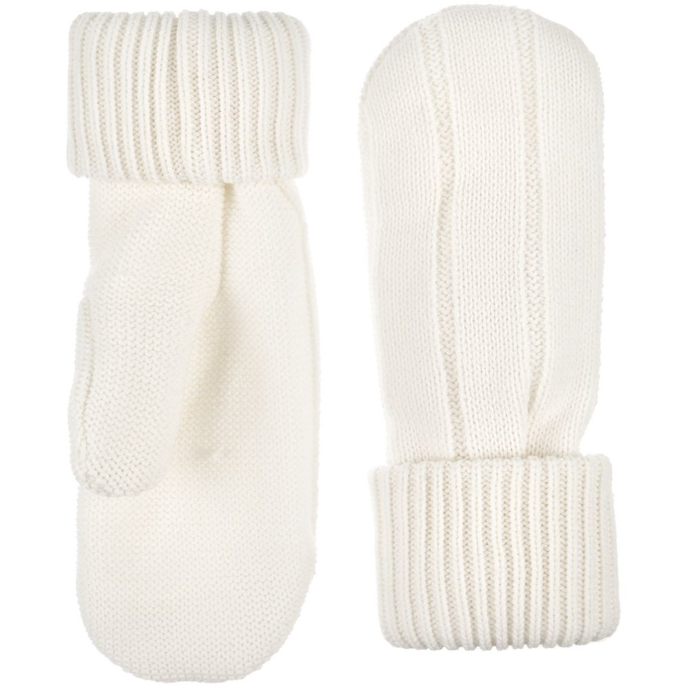Варежки Knit Beat, белые (молочные) с логотипом