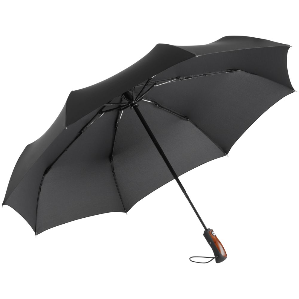 Зонт складной Stormmaster, черный с логотипом