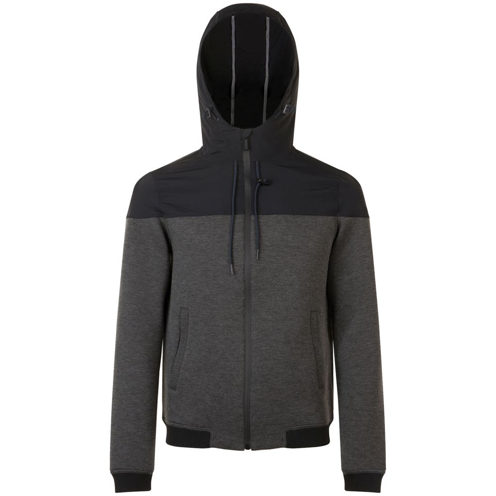 Куртка унисекс Voltage, черный меланж с черным с логотипом