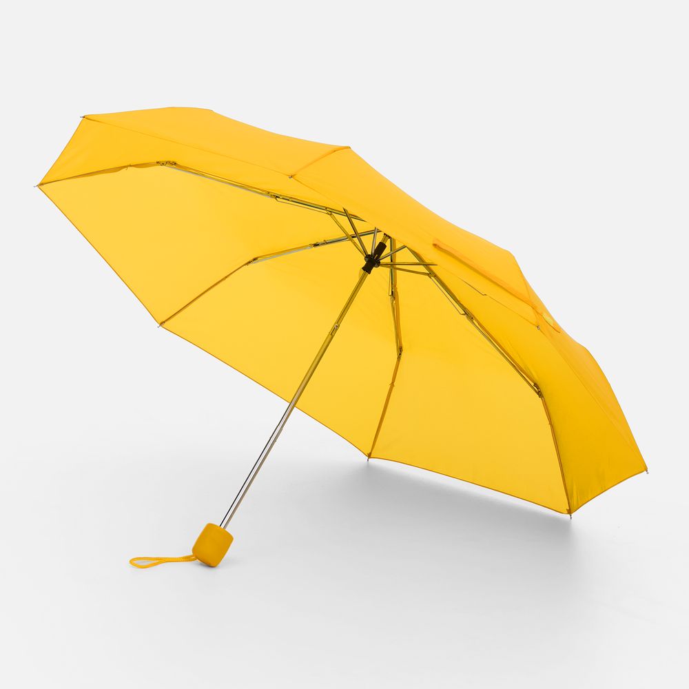 Зонт складной Basic, желтый с логотипом