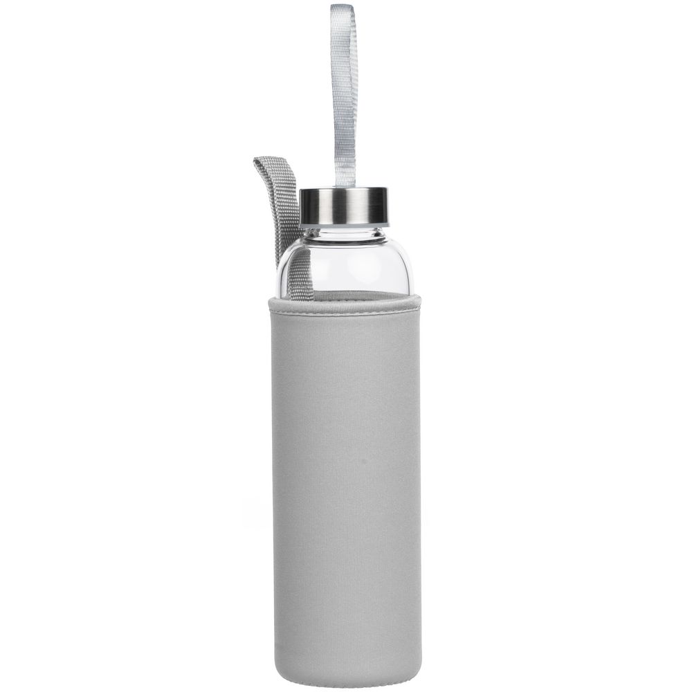 Бутылка для воды Sleeve Ace, серая с логотипом