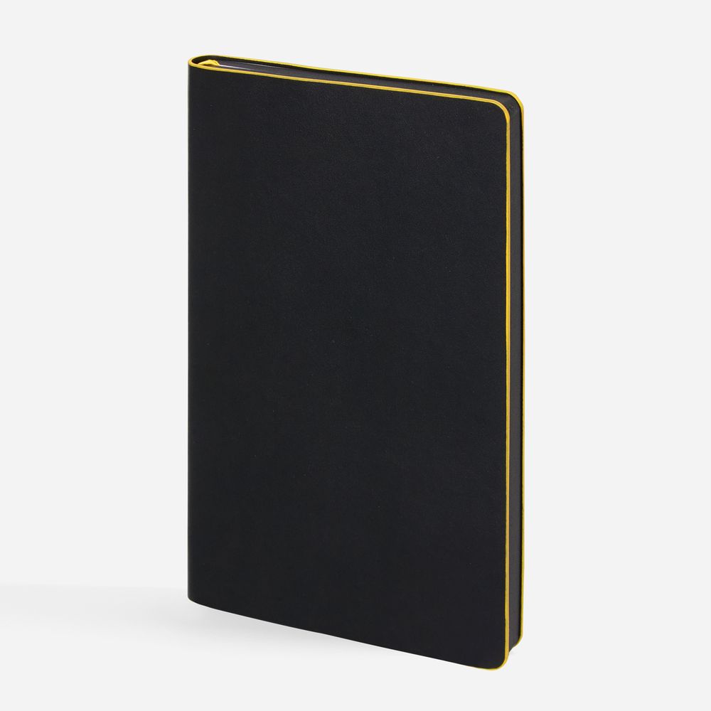 Ежедневник Trait, недатированный, черный с желтым с логотипом