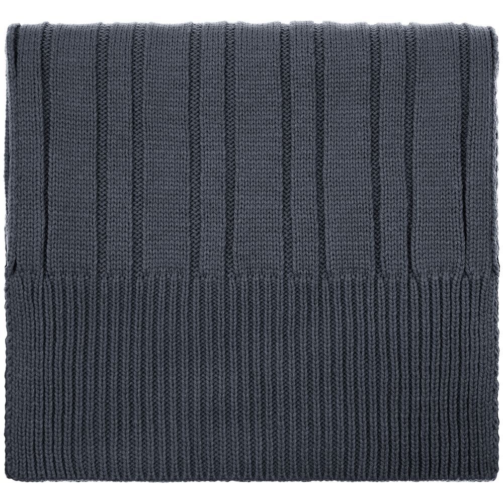 Шарфы с печатью логотипа. Шарф Knit Beat по цене 960 ₽ руб. (артикул 19892.29) Шарф Knit Beat, серый (графит)