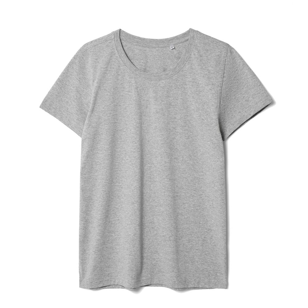 Футболка женская T-bolka Stretch Lady, серый меланж с логотипом