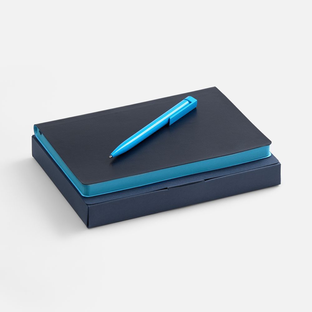 Набор Doppio, синий с голубым с логотипом