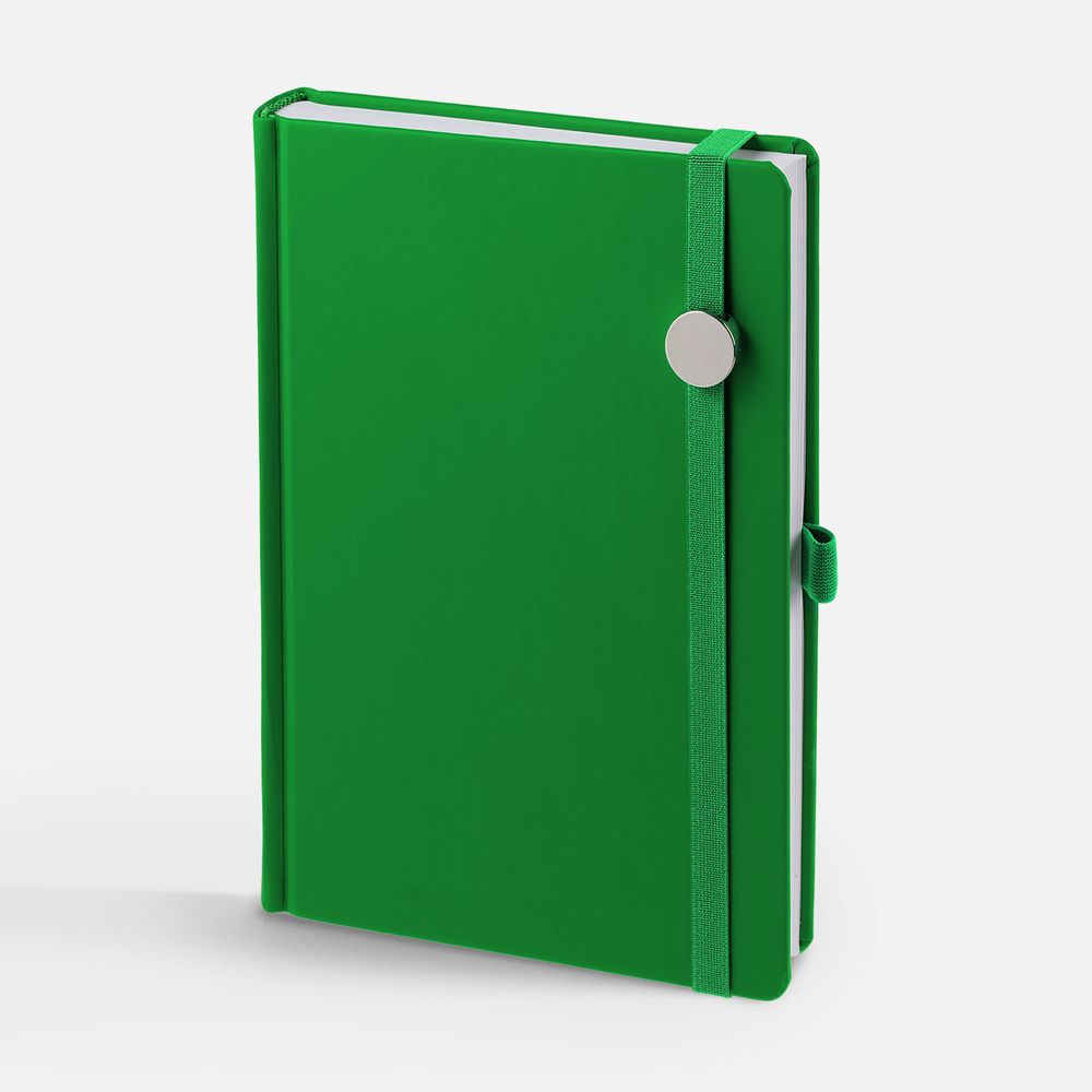 Ежедневник Favor Metal, недатированный, ярко-зеленый с логотипом