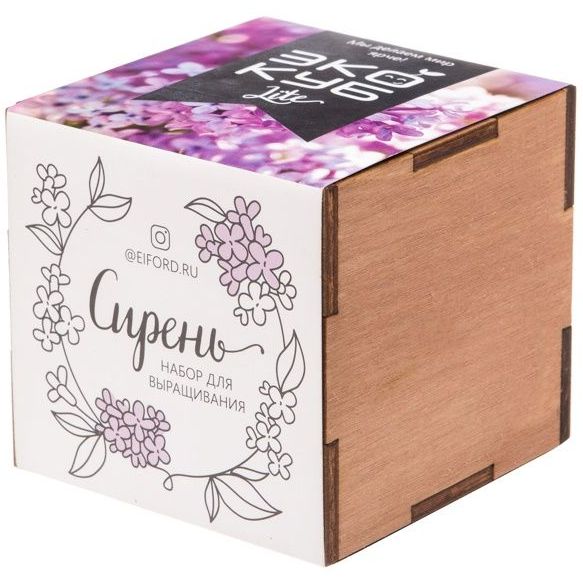 Набор для выращивания «Экокуб Lite», сирень с логотипом