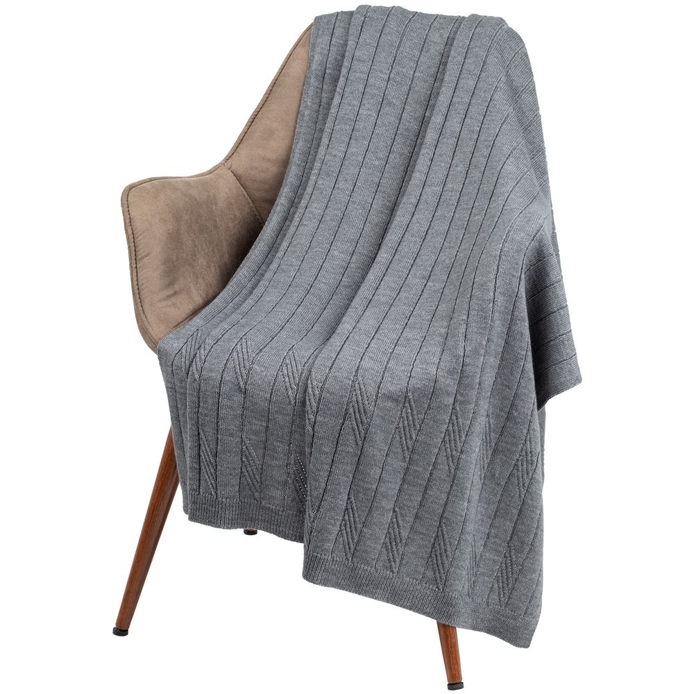 Плед Pluma, темно-серый (графит) с логотипом