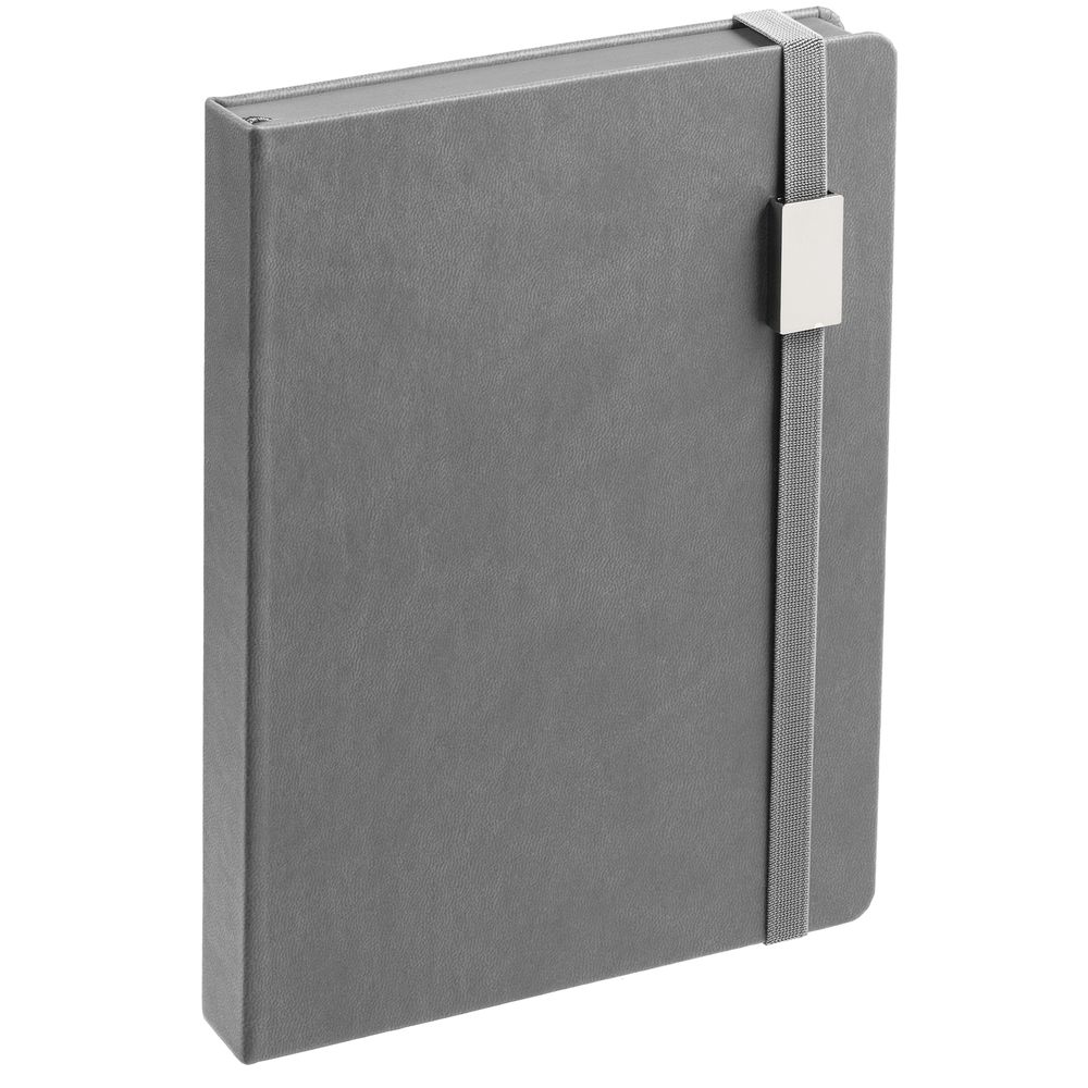 Ежедневник New Factor Metal, серый с логотипом