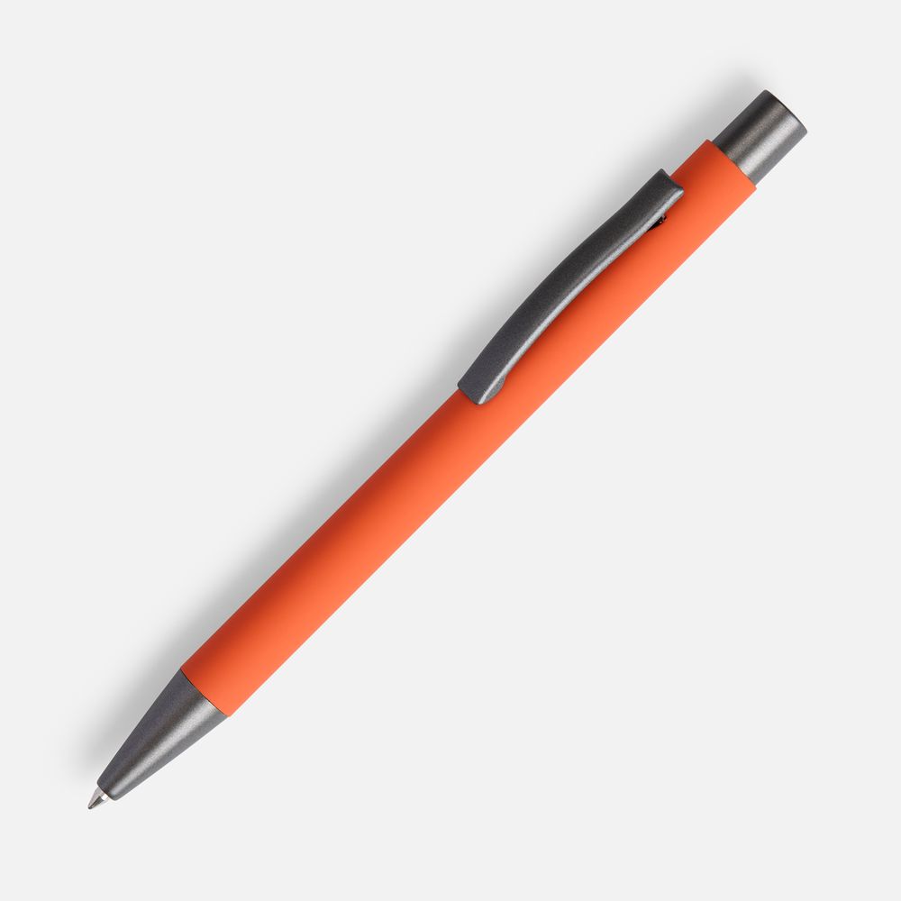 Ручка шариковая Atento Soft Touch, оранжевая с логотипом