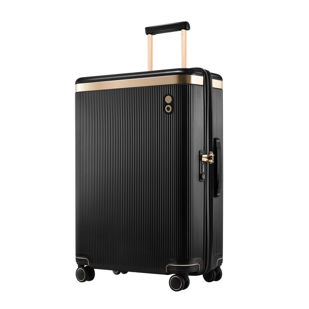 Чемодан Dynasty M, черный с логотипом