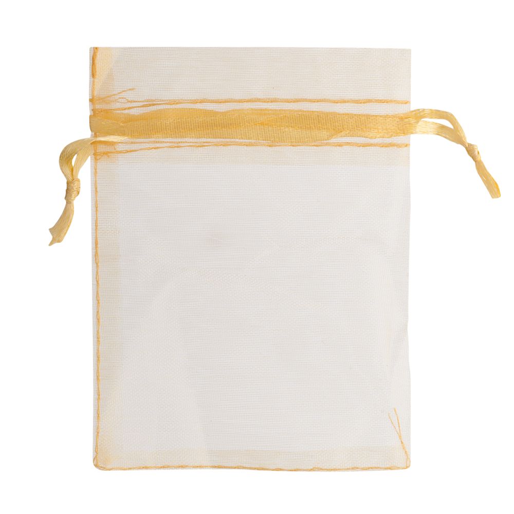 Мешочек подарочный Gauze, золотистый с логотипом