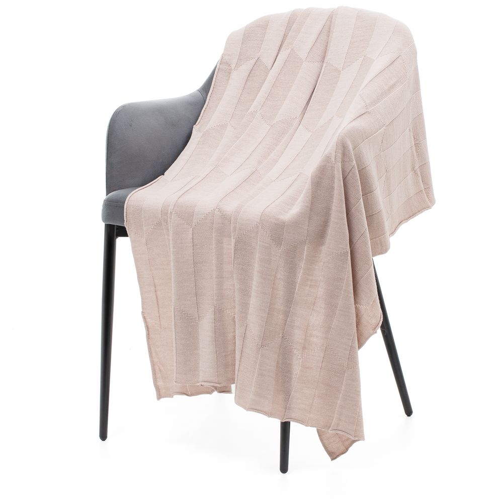 Плед Rombus, бежевый меланж с логотипом