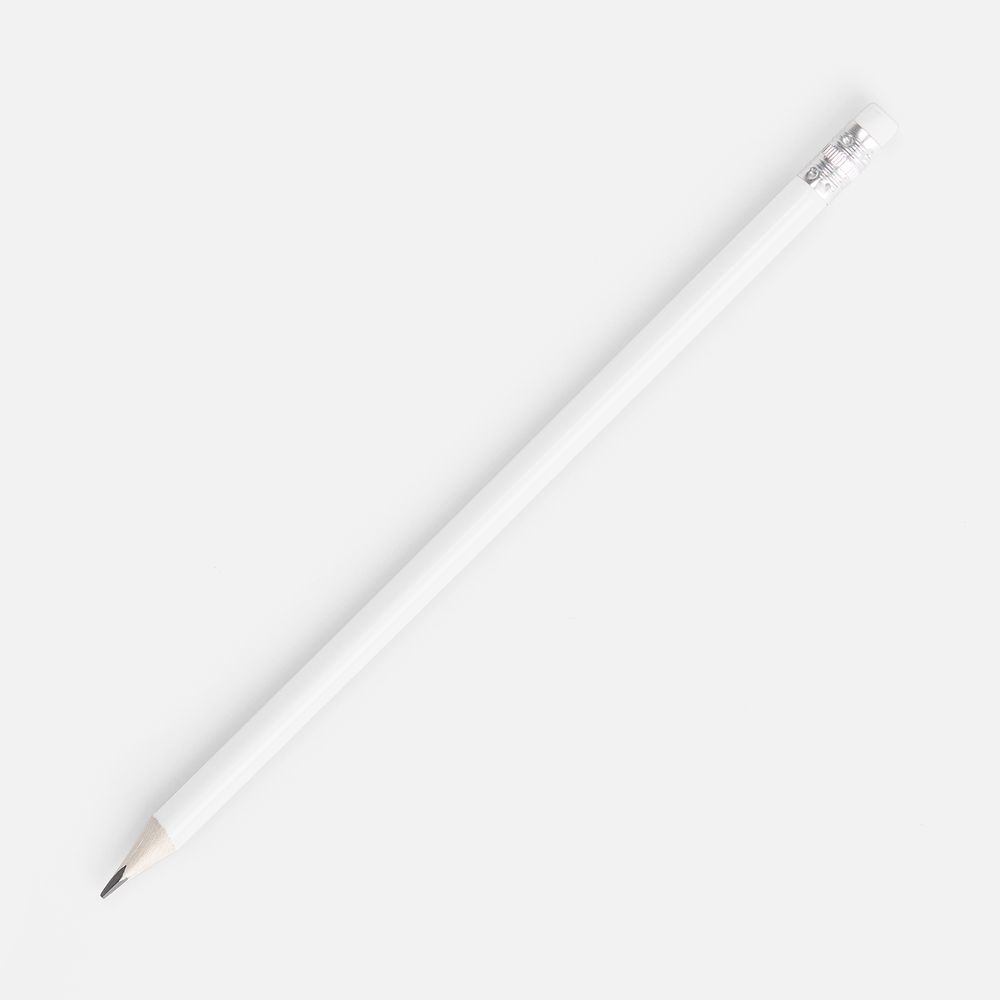 Карандаш простой Triangle с ластиком, белый с логотипом