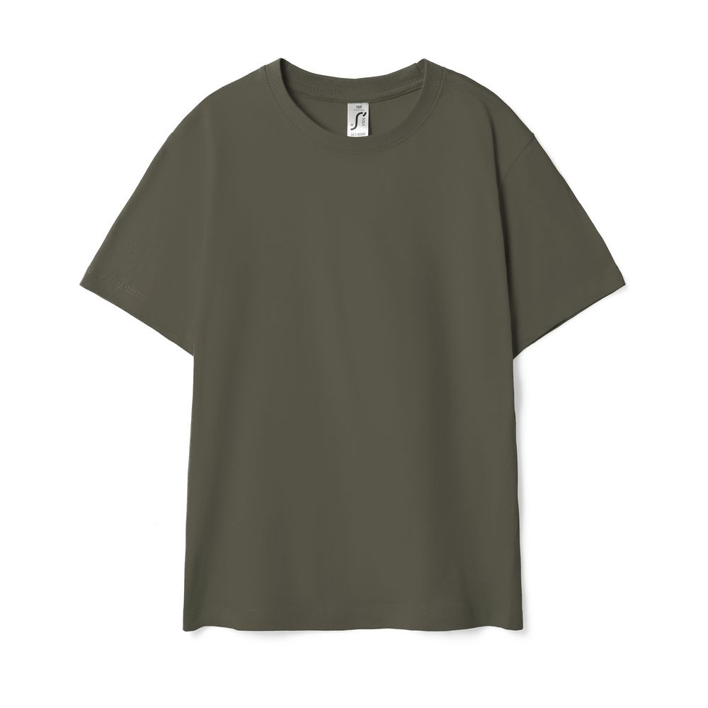 Футболка детская Regent Kids 150, темный хаки с логотипом