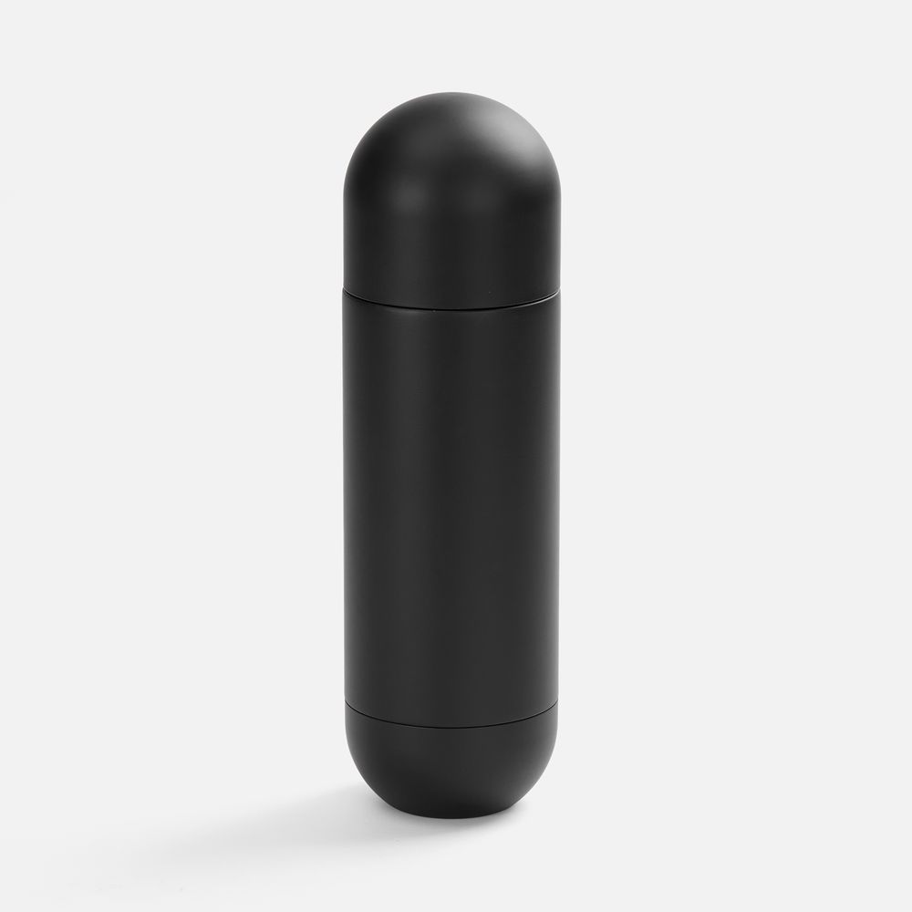 Термос Tubula Soft Touch, черный с логотипом