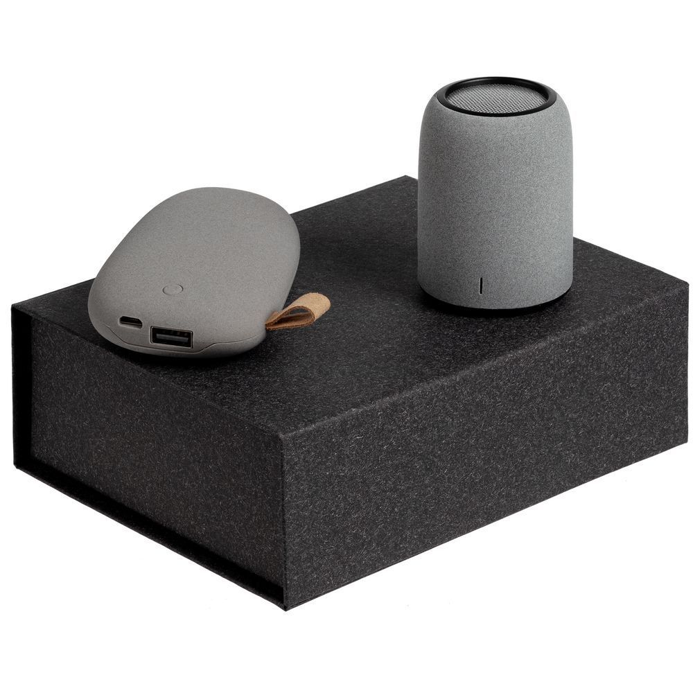 Набор Palm Beach, средний, ver.2, серый с логотипом