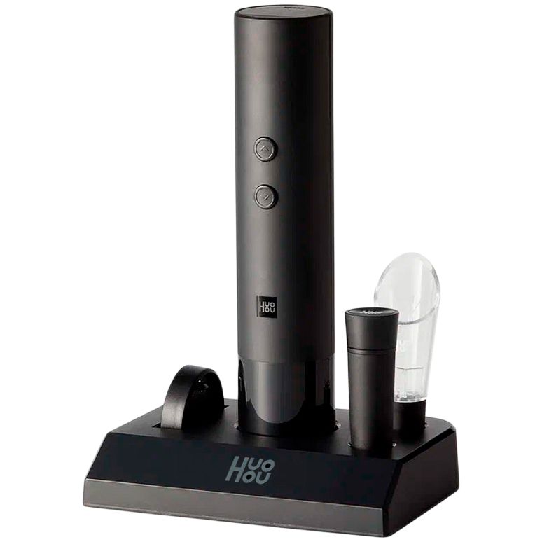 Винный набор HuoHou Electric Wine Bottle Opener 5 in 1, черный с логотипом