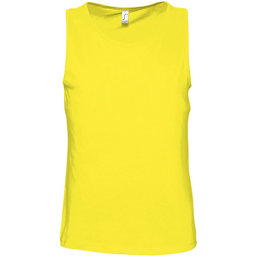 Майка мужская Justin 150, желтая (лимонная) с логотипом