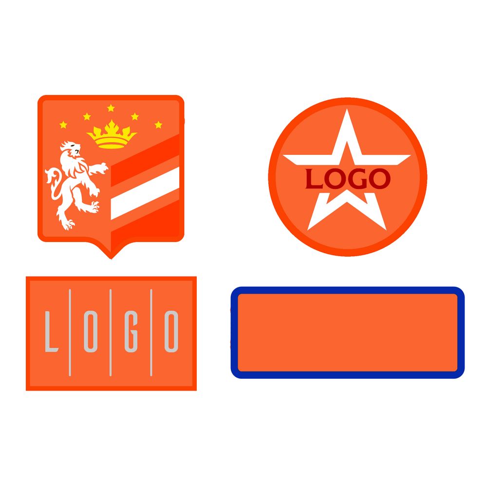 Шеврон из габардина Gabo M, оранжевый с логотипом