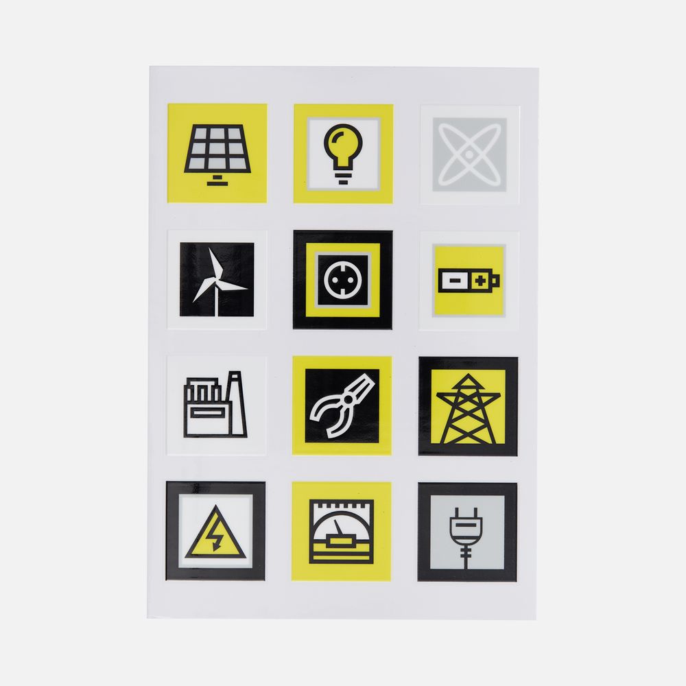 Стикерпак UV-DTF Industry, энергетика с логотипом