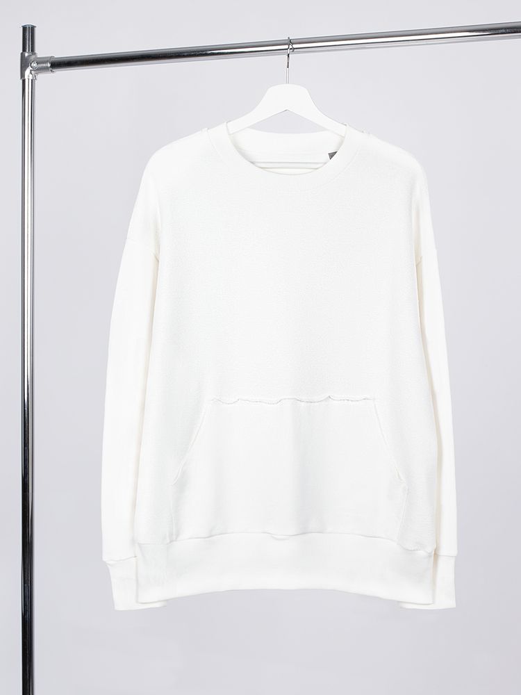 Свитшот оверсайз унисекс Vozduh, молочно-белый с логотипом