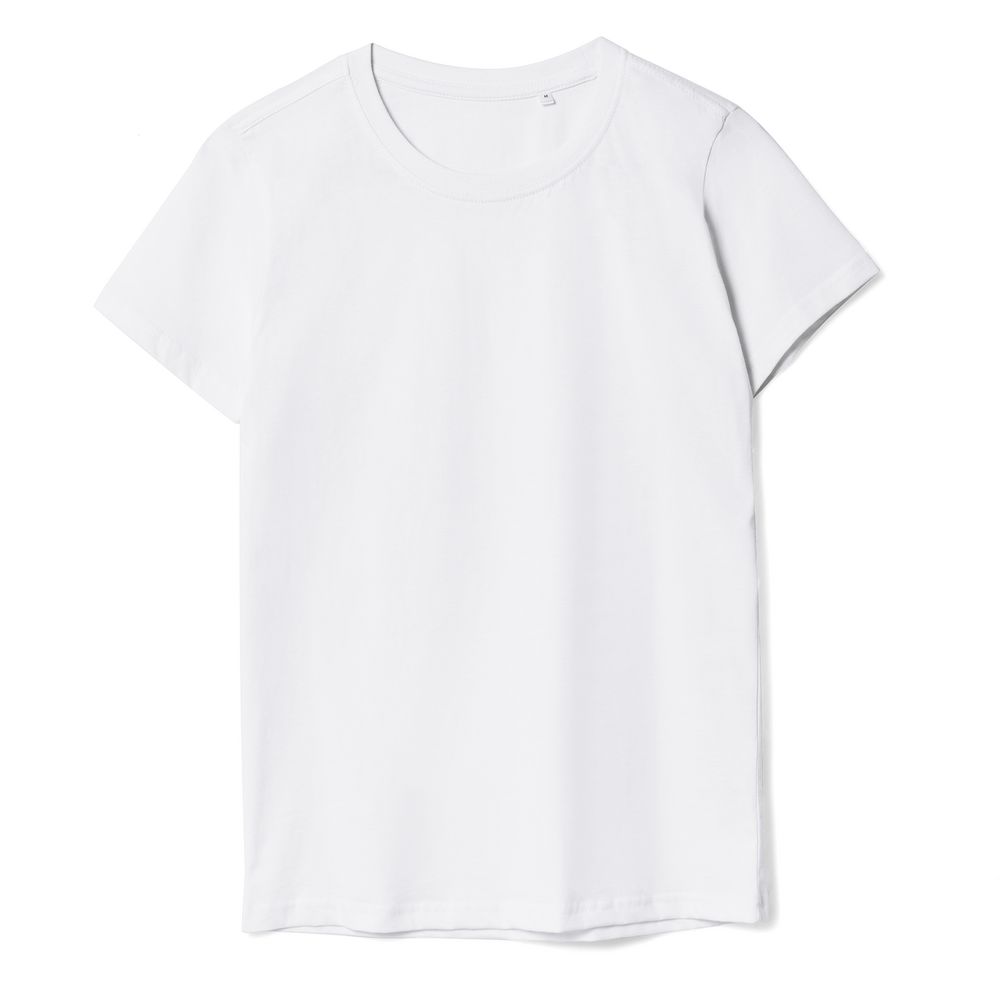 Футболка женская T-bolka Lady, белая (белоснежная) с логотипом