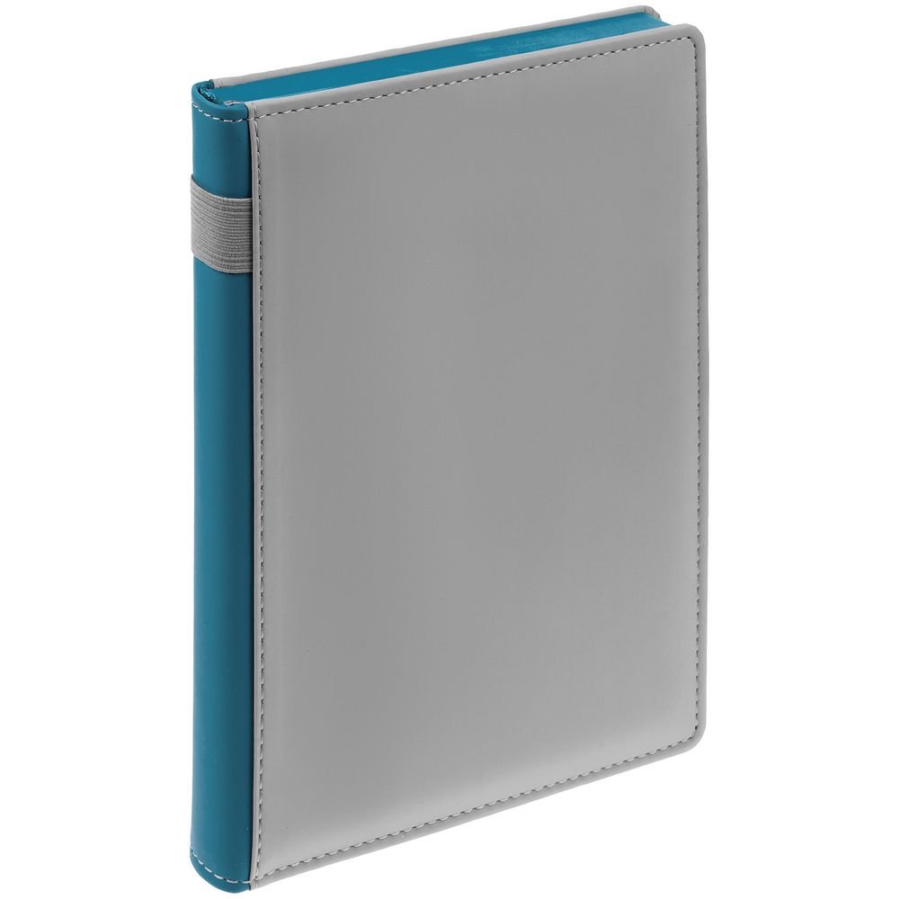 Ежедневник Spain Shall на заказ, недатированный, серый с бирюзовым с логотипом