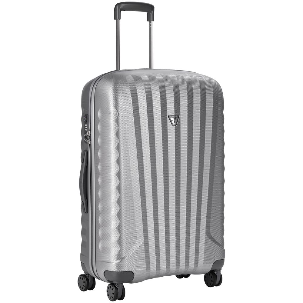 Чемодан Uno Zip Special M, серый с логотипом