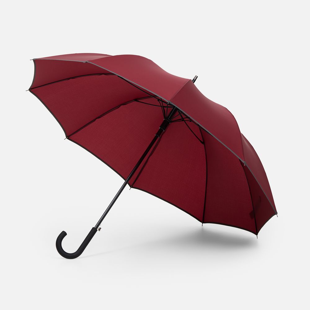Зонт-трость Abrego, бордовый с логотипом