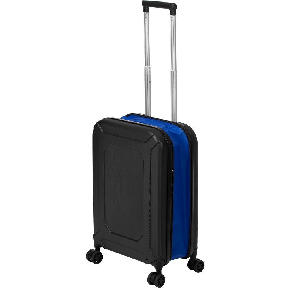 Чемодан Platta, черный с синим с логотипом