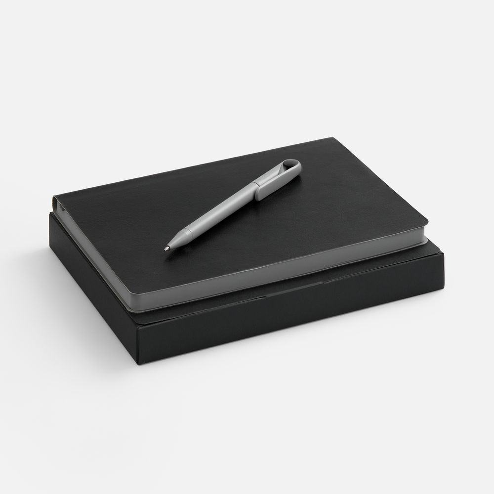 Набор Doppio, черный с серым с логотипом