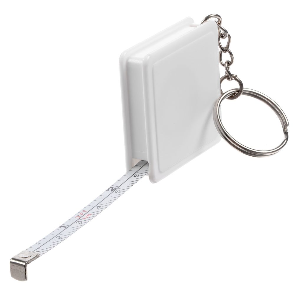 Брелок с рулеткой Square, ver.2, белый с логотипом