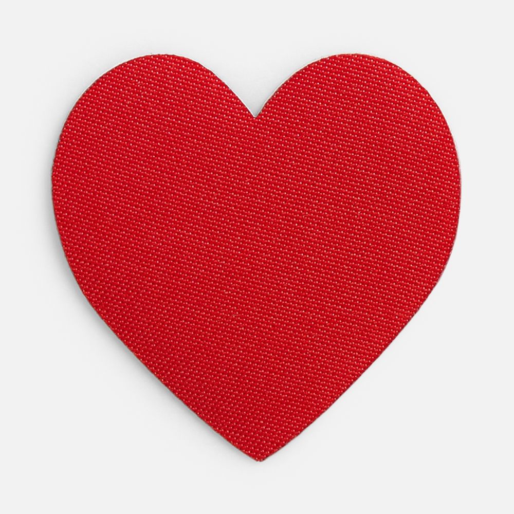 Наклейка тканевая Lunga Cor, M, красная с логотипом